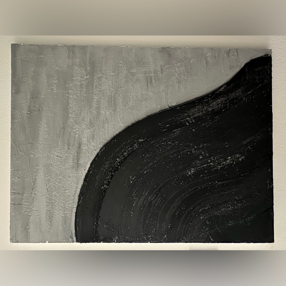 BLACK WAVE - Large Textured Wall Art
